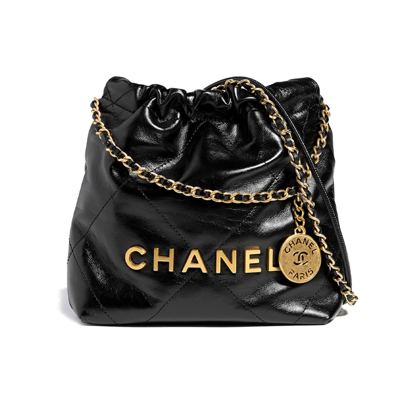 9.9 New Chanel/Chanel 23S 22Mini Black Calfskin Women's Mini Shoulder Crossbody Bag 9.9 New Chanel/Chanel 23S 22Mini Black Calfskin Women's Mini Shoulder Crossbody Bag