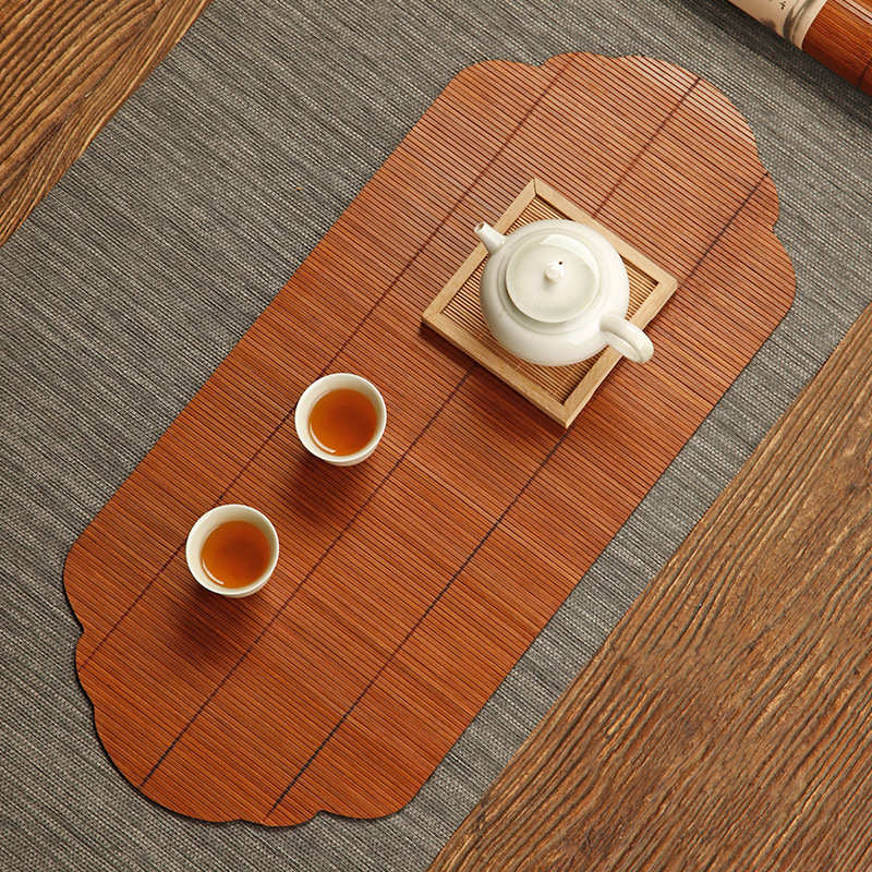 Bamboo lacquer master seat, Xiangyun tea seat, waterproof tea seat, tea mat, table flag, fabric tea set, placemat, tea ceremony accessories
