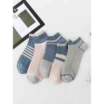 Spring and summer thin mens socks pure cotton short socks boys sports cotton socks low-cut invisible boat socks sweat-absorbent and deodorant socks for men