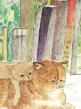 杨纪文-窗台上的橘猫 客厅书房挂画新中式简约全屋装饰画带装裱