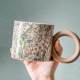 Coffee Cup, High-End and Exquisite British-Style Ceramic Mug, Large Ear-Shaped Cup, Retro Milk Cup, High-Quality Breakfast Cup