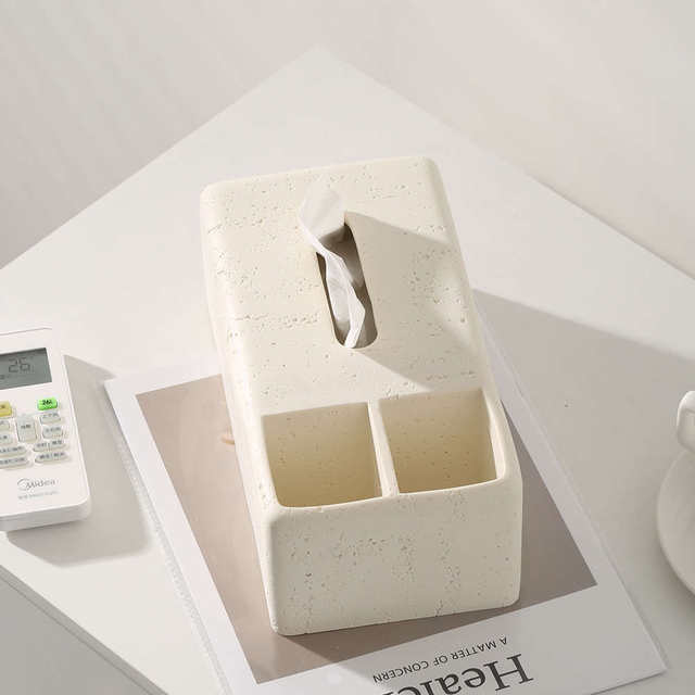 Dongshi tissue box living room high-end light luxury high-quality desktop storage box creative Wasabi style multi-functional paper box