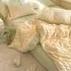 Bubble yarn washing cotton bed four-piece set ins style Korean girl's heart quilt cover bed sheets student dormitory three-piece set 4