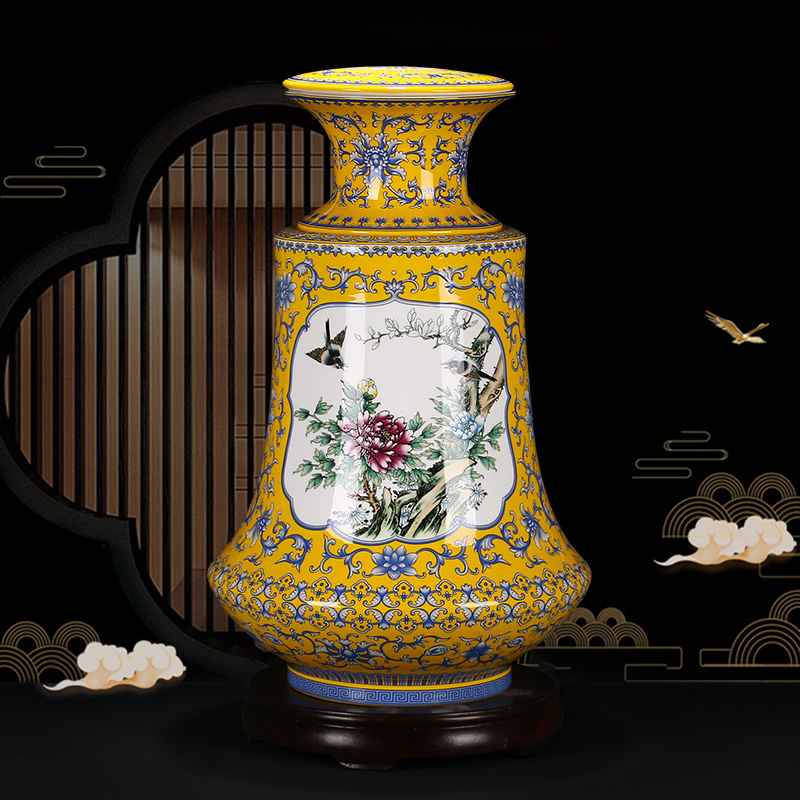 Heavy gave gift to Hunan Ceramic Art Master Zhang Zheng works of enamel vase swing parts reward NX019