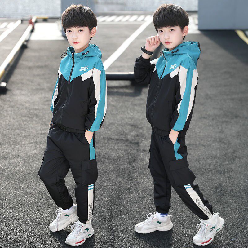 Children suit boy spring clothing suit 2021 new CUHK Tong Shuai Gas autumn sports foreign Han edition Two sets of damp