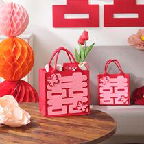 Wedding accompaniment gift bag female bridesmaid portable felt bag practical return gift box bride high-end gift bag empty gift box