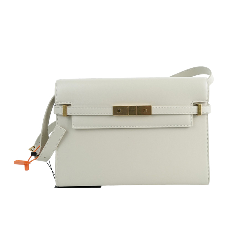 Brand New Ysl Saint Laurent Manhattan White Leather Shoulder Crossbody Bag for Women