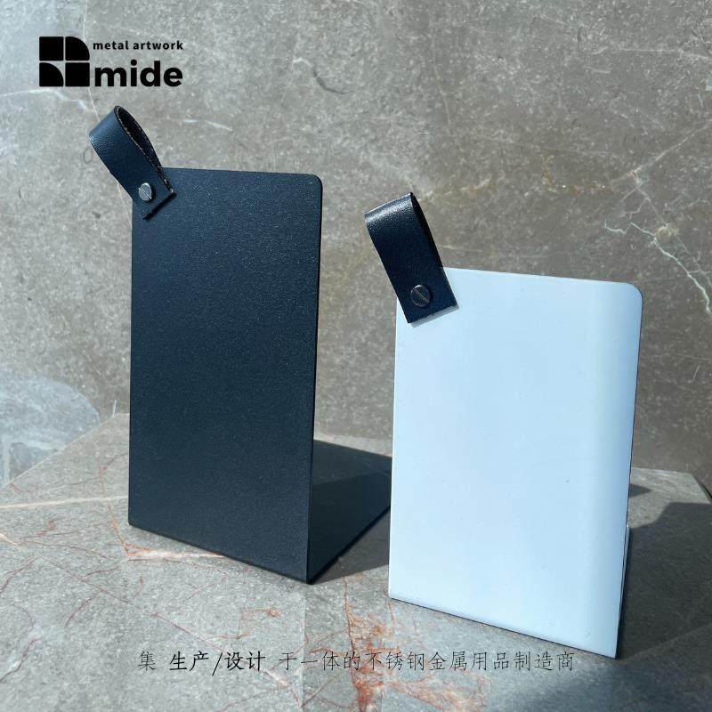 Mide Stainless Steel Bookends Record Magazine Storage File Rack Student Desk Divider Creative Metal Soft Decoration