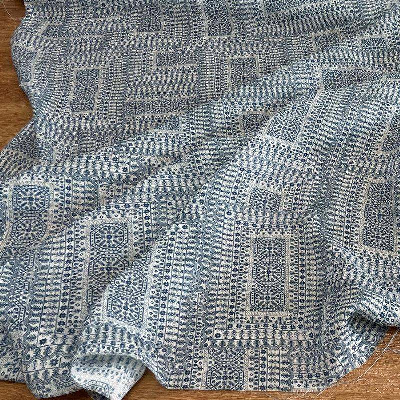 Bujiu Yiyu, a Fabric Store Specializing in Artistic Retro Patterns, Offers Linen and Ramie Printed Fabrics for Summer, Lightweight Materials for Cheongsam Dresses