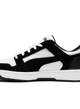 PUMA彪马 Rebound Layup Lo Sd 皮革 低帮 板鞋 男女同款 黑白