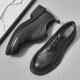 Jixu Big-Toe Leather Shoes Handmade British Round-Toe Brogue Carved Men's Business Formal Wear Casual Thick-Soled Trbottomy
