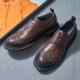 Jixu Big-Toe Leather Shoes Handmade British Round-Toe Brogue Carved Men's Business Formal Wear Casual Thick-Soled Trbottomy
