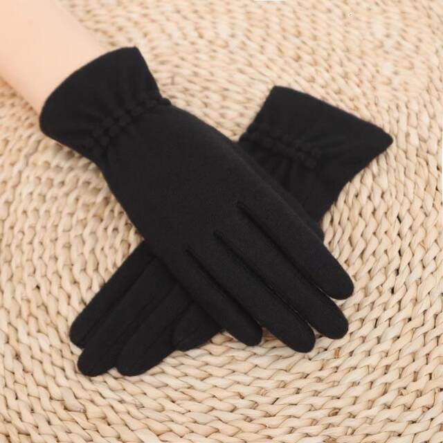 New autumn and winter single women's wool gloves to keep warm, split-finger cycling, touch screen, Korean version, fashionable decoration for the elderly, middle-aged and young people
