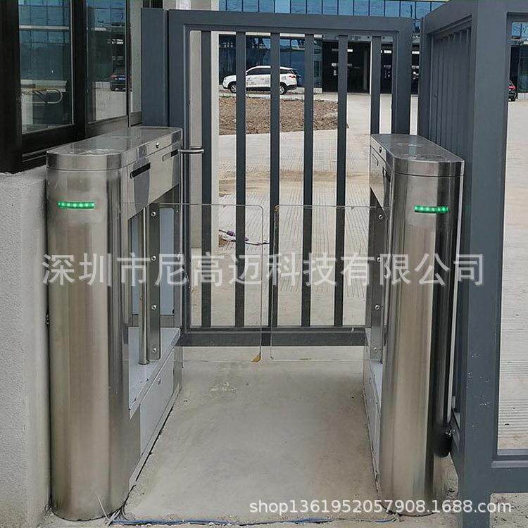 Supply of dual-channel one-in and one-out automatic swing gate for factory building and office building access control and attendance and face recognition swing gate