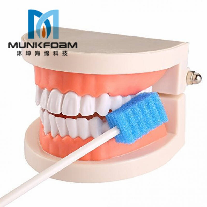 Bed-Bed Elderly Disposable Toothbrush Suction paralysed Patients Oral cleaning Care Supplies Sponge Stick Blue Saw