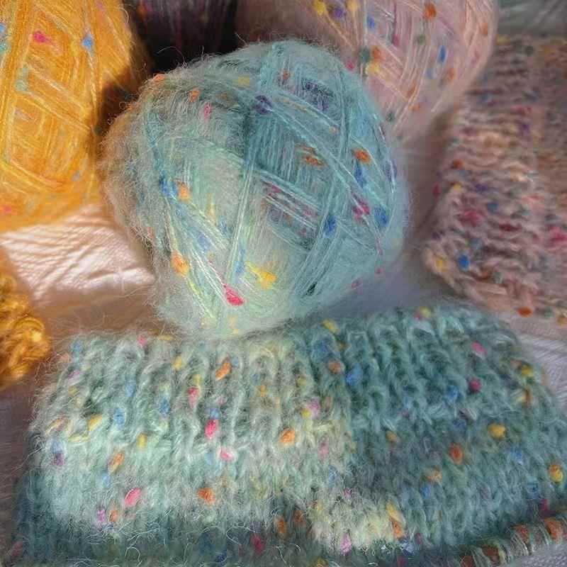 Bean Yarn Mohair Hand-Mixed Yarn Ball Thick Yarn Handmade Crochet Yarn Scarf Material Kit Blue Yarn Ball Bean Yarn Mohair Hand-Mixed Yarn Ball Thick Yarn Handmade Crochet Yarn Scarf Material Kit Blue Yarn Ball
