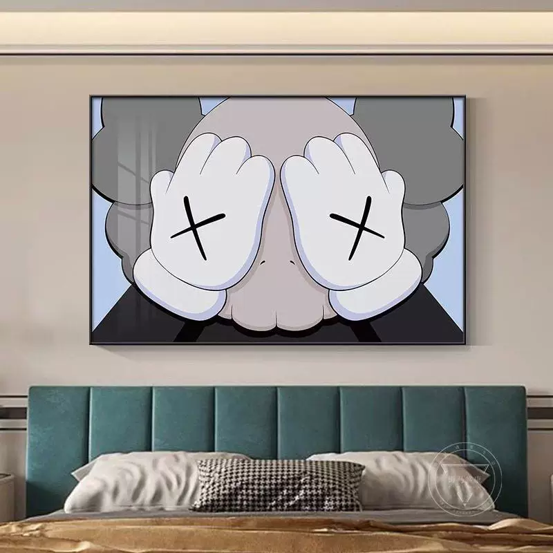 [kaws挂画 画暴力熊潮牌卧室床头现代简约装饰画 画高级感主卧房间]