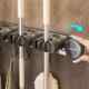 Suction Cup Mop Wall Mount Clip for Bathroom Door, No-Drill Broom and Mop Hook, Fixed Storage Rack Organizer