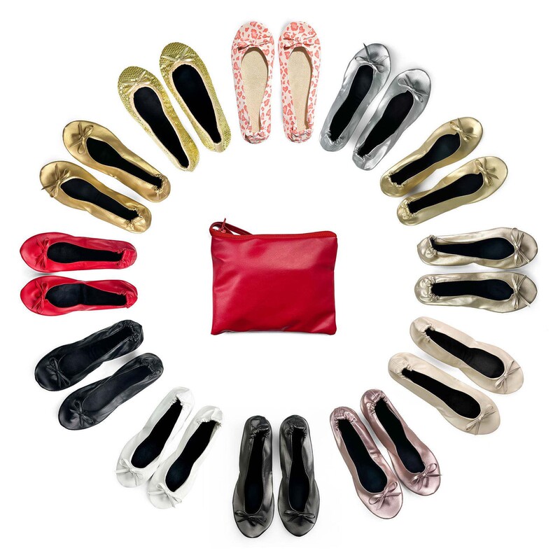 Ballet Shoes for Women, Flat Wedding Shoes, Soft-Soled Indoor Dance Shoes, Lace-Free, Portable, Comfortable, Foldable Practice Shoes