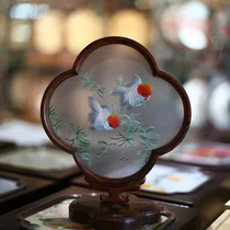 Suzhou embroidery pure hand embroidery chicken wing wood double-sided embroidery ornaments Full of Gold and Jade creative Chinese style craft ornaments