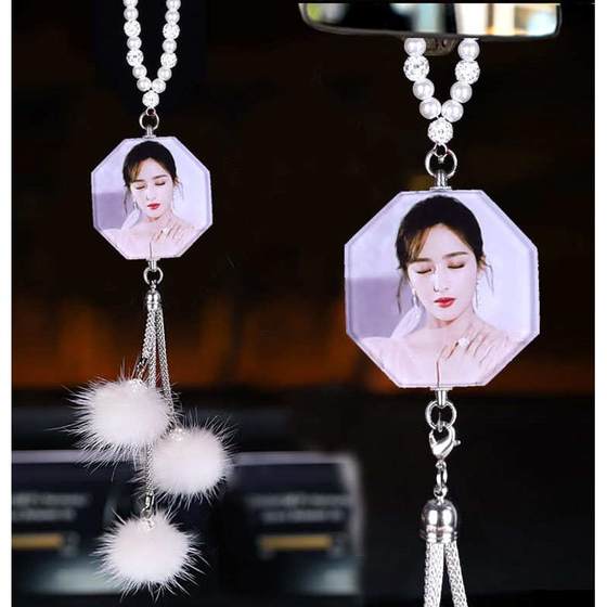 크리스탈 카 펜던트 사진 사용자 정의 2022 새로운 차량 백미러 거울 펜던트 자동차 보석 장식 및 장식 용품