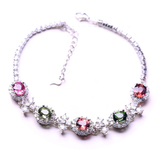 Украшения на руку 7.978克 天然碧玺手链镶嵌多色女款手饰带鉴定证书