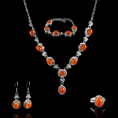 Collectible jewelry set Southern red agate