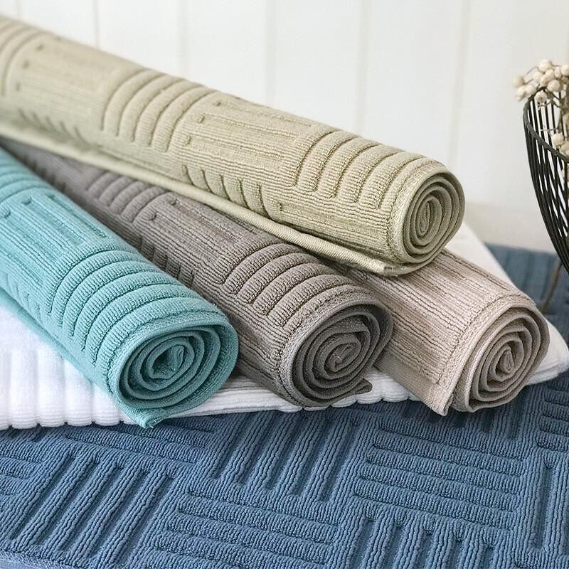 Hotel Floor Towel, Bathroom Mat, Pure Cotton Thickened Absorbent Non-Slip Toilet Foot Mat, Household Foot Wiping Cloth