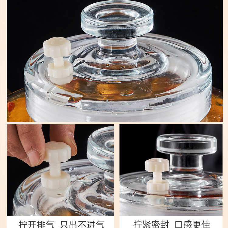 Manufacturer's spot embossed wine bottle faucet anti-blocking thickened sealed wine bottle transparent glass wine jar storage wine bottle