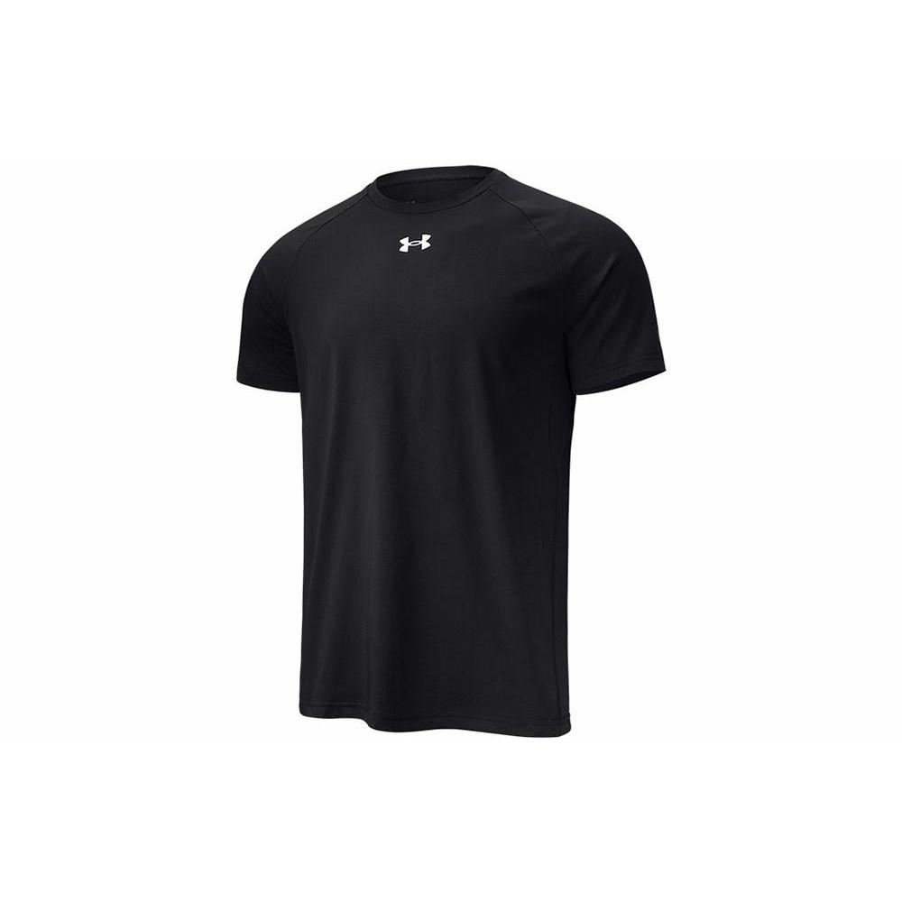Under Armour 大字母Logo压花运动针织圆领短袖T恤 男款 黑色