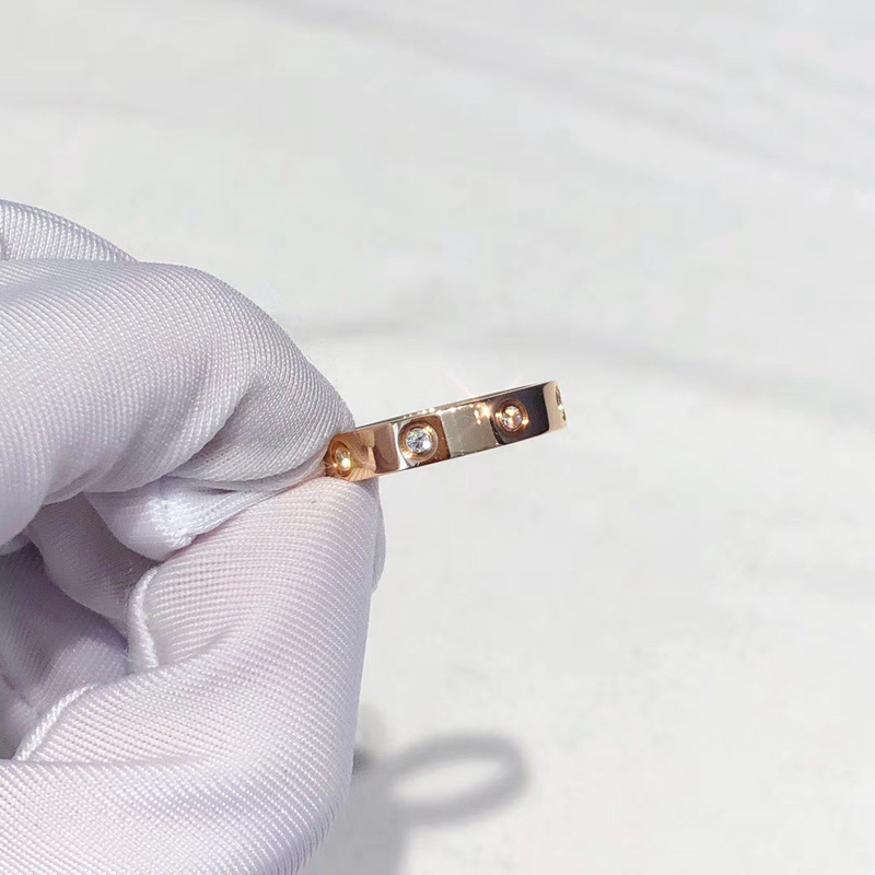 [9.8 New] Cartier Love Series Rose Gold Eight-Diamond Ring, Size 48, Retail Price 32,100