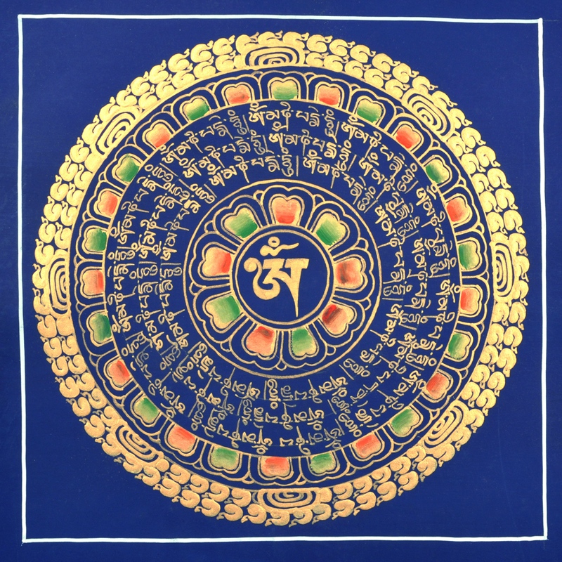 Good gift picture frame] Pure hand painted Donka sketch Six words true Nepali hand painted Donka TP29