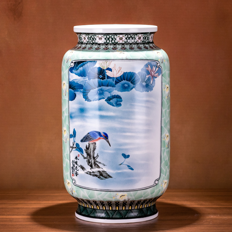 Master hand-painted orphans Chinese ceramic art master Liu Zhi works vase ornaments Bilian lotus fragrance