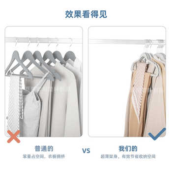 Bolded liquid silicone skin-sensing plastic clothes hanger to save space storage, non-slip, non-bulging, coated and hang to remove wrinkles