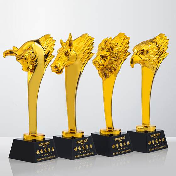 Resin Creative Trophy Customization, Crystal Metal Outstanding Employee Children's Honor Trophy Production, Medal Making