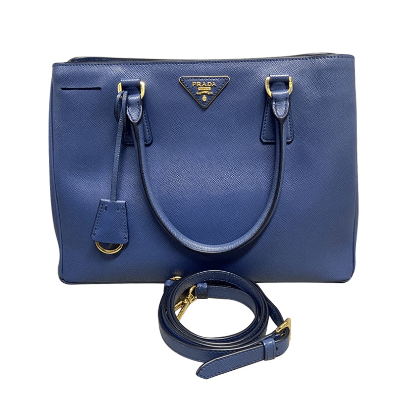 【 70% off Instant Purchase 】Prada Cross Pattern Cowhide Leather Handbag Women's Genuine Leather Tote Shoulder Bag