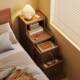 New Chinese-Style Bedside Table, Modern and Simple, Multifunctional, Small, Ultra-Narrow Bedside Cabinet, Bedroom Solid Wood Bedside Storage Cabinet