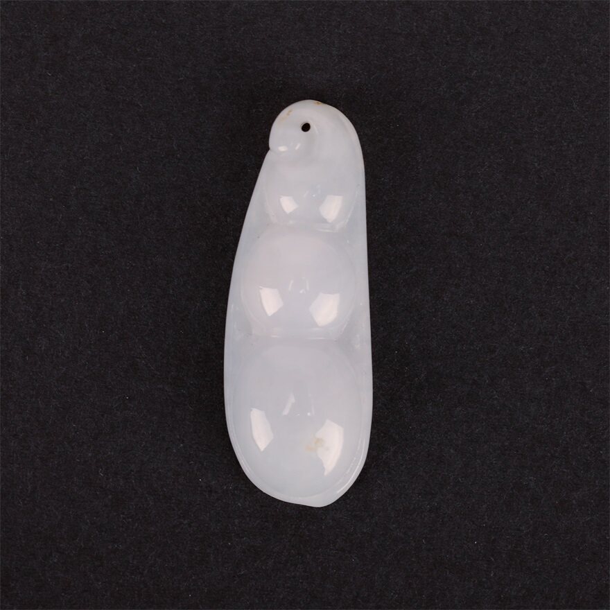 (Morning Market) Jade Fortune Bean Pendant with Appraisal Certificate Collection Gift QD-1204