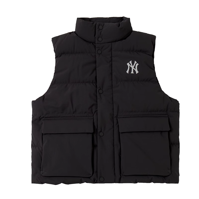 MLB男女羽绒服秋冬复古潮流休闲情侣羽绒马甲外套