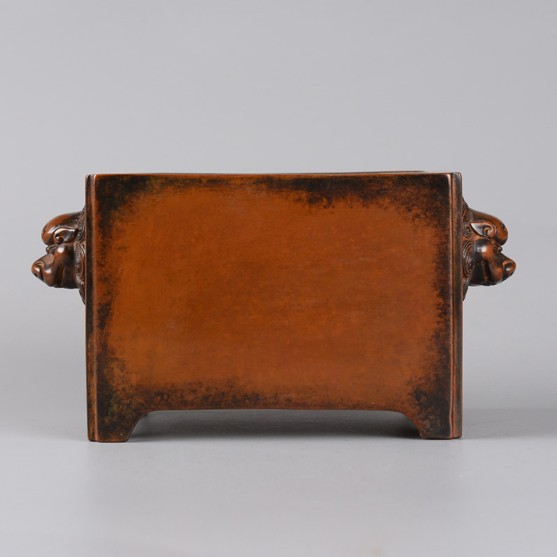 Red copper lion ear furnace dedicated to home new Chinese pendulum collection Incense Burner non-relic gift