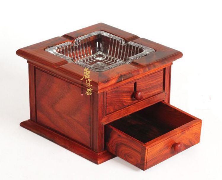 Mahogany crafts red sour branch wood ashtray ashtray long cigarette case creative business gift