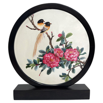 Fine Suzhou embroidery pure handmade double-sided embroidery table screen Flowers and Birds new Chinese style ornaments gift box collection for gift giving