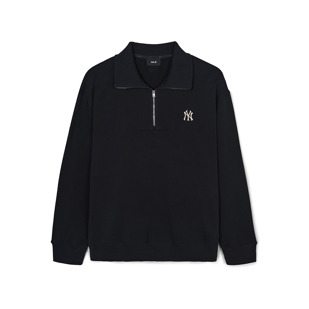 MLB LA DODGERS 品牌logo图案套头半拉链长袖半开襟卫衣 男女同款