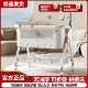 Portable Baby Crib with Cover, Foldable Multifunctional Rocking Bed, Baby Bed for Newborns