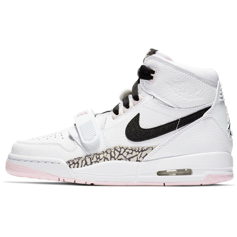 Jordan Legacy 312 合成革 百搭 潮搭  高帮 儿童篮球鞋 白黑