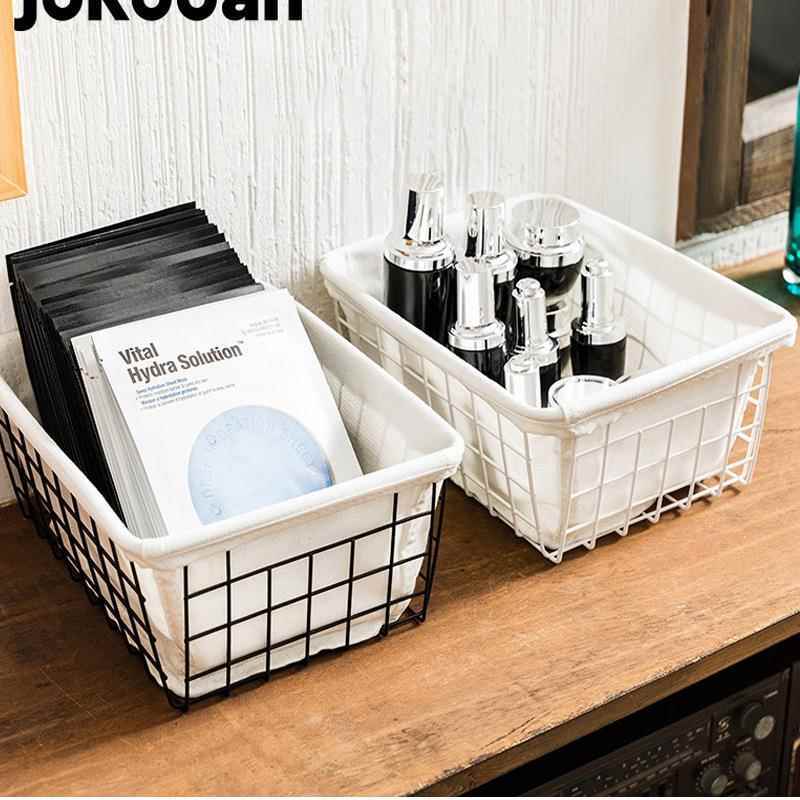 Japanese-Style Iron Storage Basket Kitchen Snack Storage Basket Desktop Toy Basket Cosmetics Bathroom Mask Storage Basket