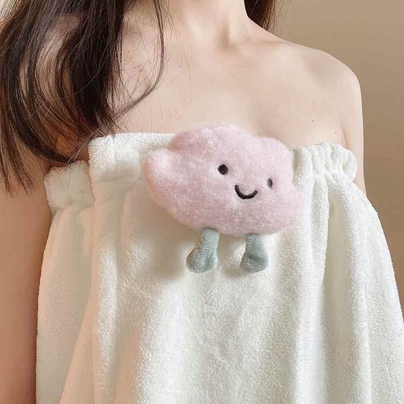 New Style Bath Towel, Cute Bath Skirt, Pink Bathrobe for Girls, Wearable Wrap Towel, Water-Absorbent, Quick-Drying, Large Bath Towel, Three-Piece Set