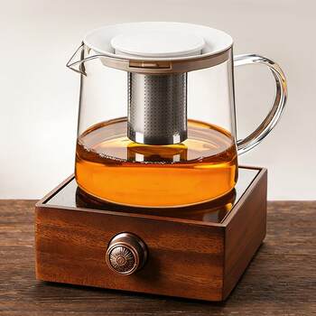 New high borosilicate teapot household large-capacity open fire boiling water filter teapot black crystal stove health tea set