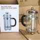 New French Press Pot Stainless Steel Coffee Maker for Home Use, French Tea Maker, Filter Press Pot, Glass Filter Cup, Manual Press Pot