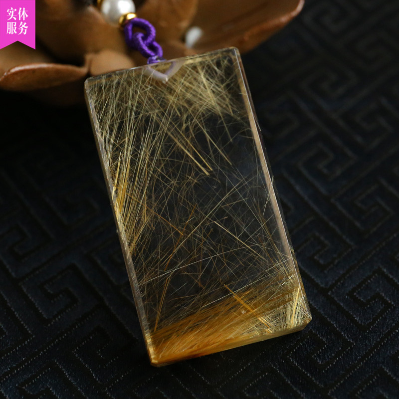 Pick up missing price hair crystal crystal square pendant safe and sound brand underwater world weighing 34 6 grams with rope sweater chain